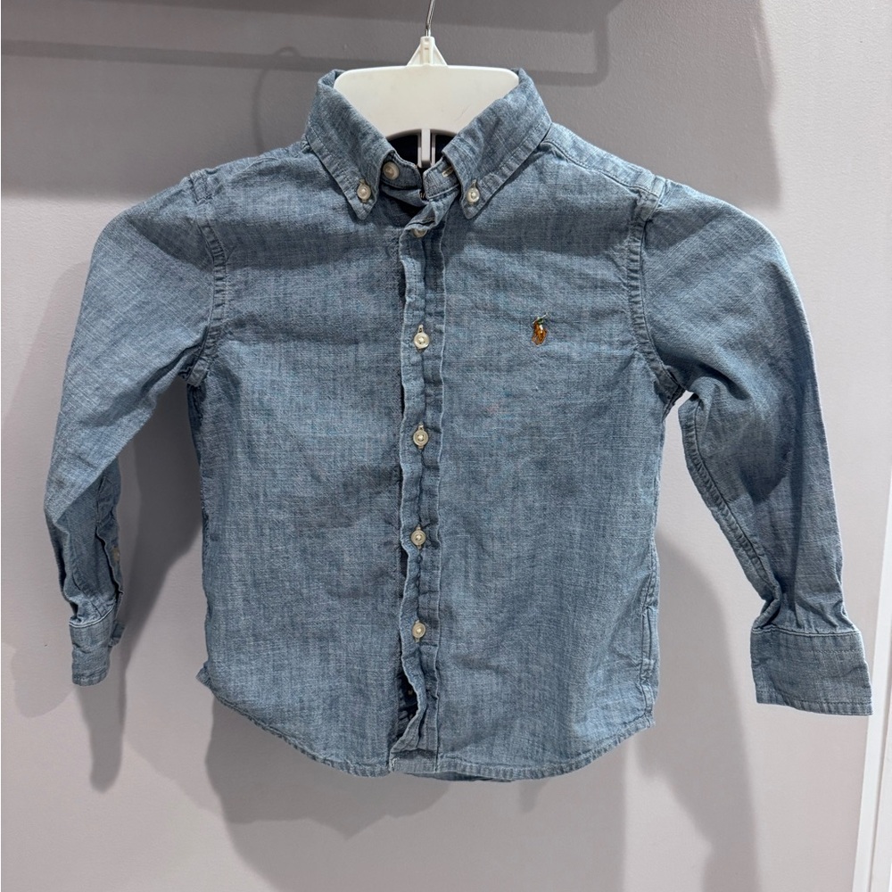 Polo by Ralph Lauren Kids Denim Blue Button-Down Shirt